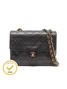 Chanel Chain Shoulder Bag Gold Single Flap Quilted Lambskin Number 2